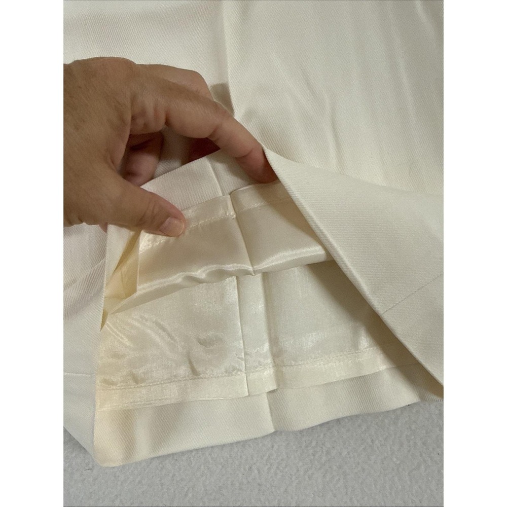 Vtg Lauren Ralph Lauren 100% Silk Wide Leg Pants Ivory Sz 12 Career Office New - Picture 3 of 15